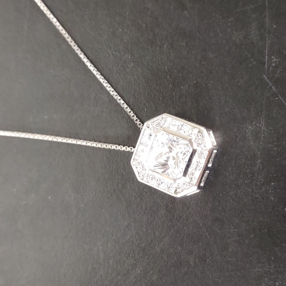 Absolute ™ Cubic Zirconia/Sterling Silver Necklace - Picture 6 of 8